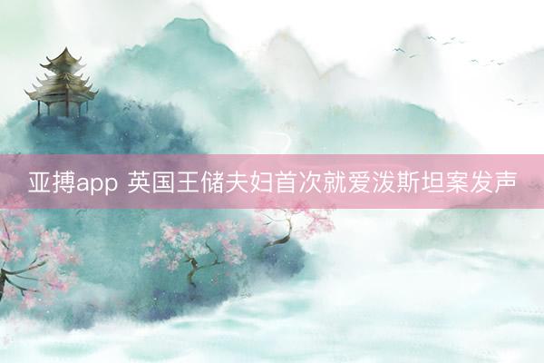 亚搏app 英国王储夫妇首次就爱泼斯坦案发声