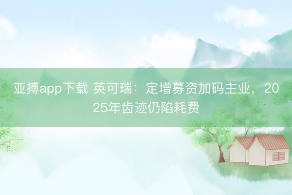 亚搏app下载 英可瑞:定增募资加码主业,2025年齿迹仍陷耗费