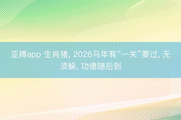 亚搏app 生肖猪, 2026马年有“一关”要过, 无须躲, 功德随后到