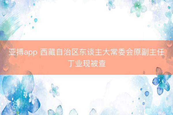 亚搏app 西藏自治区东谈主大常委会原副主任丁业现被查