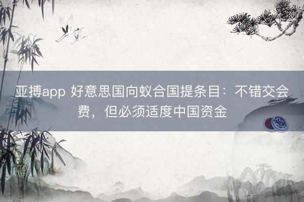亚搏app 好意思国向蚁合国提条目：不错交会费，但必须适度中国资金